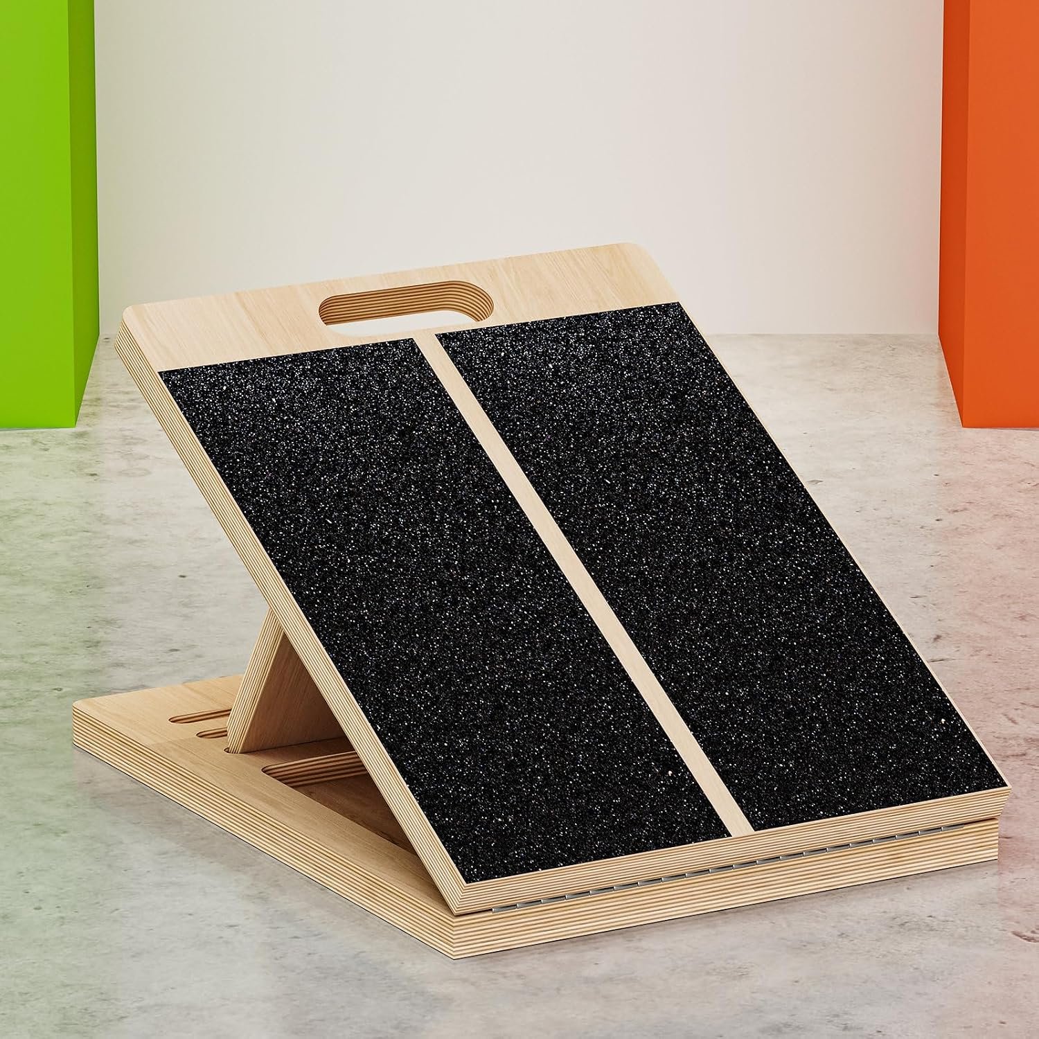 TEMI Slant Board for Calf-Stretching – Wooden Incline Wedge Stretcher for Squats, Foot & Ankle Mobility, Portable Fitness Equipment, Balance Block for Heel Stretch