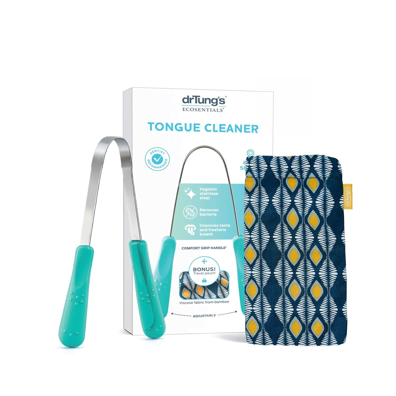 DrTung’s Stainless Steel Tongue Scraper – Adults & Kids – 1 Pack