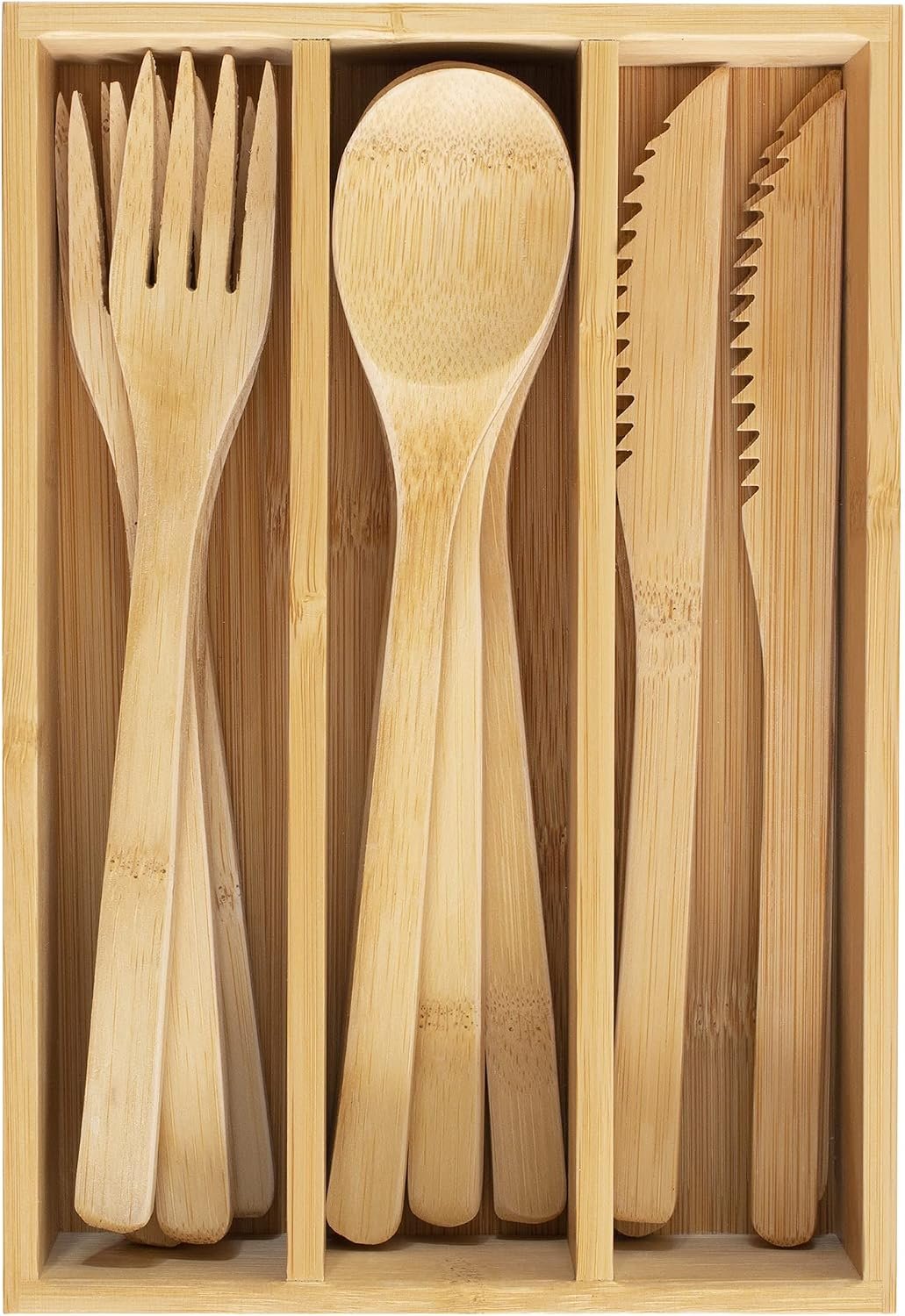Totally Bamboo 12-Piece Reusable Bamboo Flatware Set with Travel Case