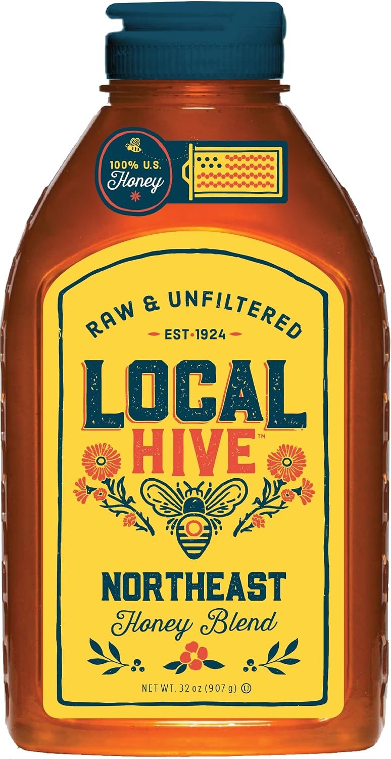 Local Hive Northeast Raw & Unfiltered Honey, 100% US Honey, 32 oz
