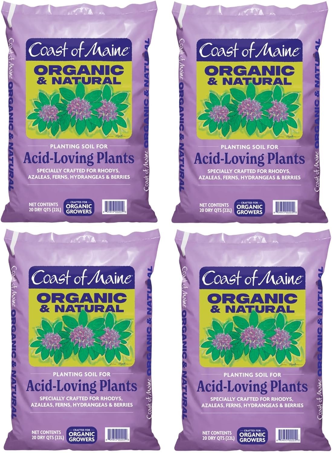 Coast of Maine Organic & Natural Planting Soil for Acid Loving Plants Azalea, Rhododendron & Berries – Premium Planting Soil w/Composted Manure, Sphagnum Peat Moss – Low pH, Enhanced Drainage (20 Qt)
