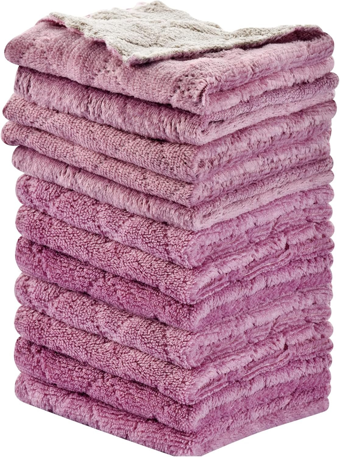 OstWony 12PCS Kitchen Towels Dish Cloths, Reusable Cleaning Rags 10x6in