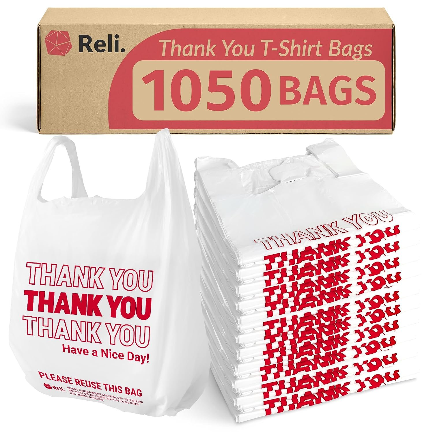Reli. Plastic Bags Thank You (1050 Count)