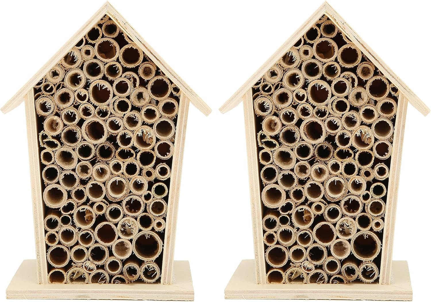 Wooden Bee House, Hanging Bamboo Insect Hotel, 2PCS