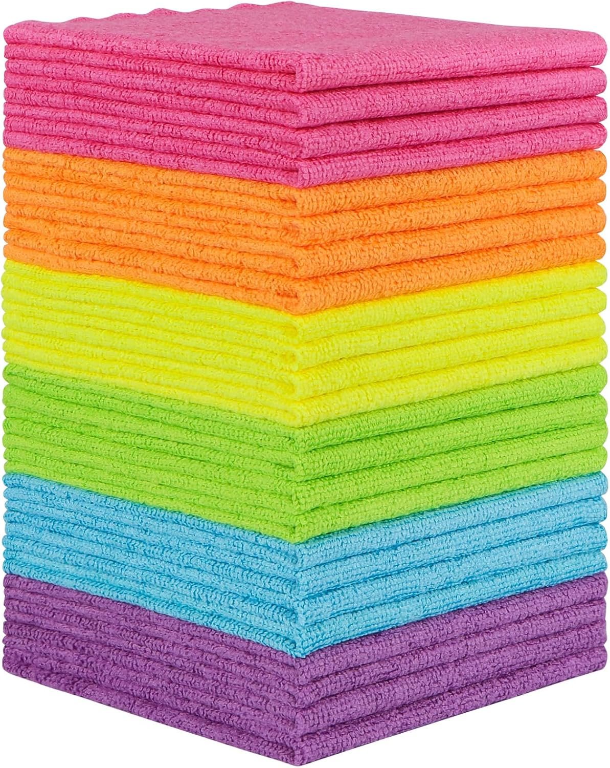 Orighty Microfiber Cleaning Cloth – 24 Pack, Cleaning Rags 12×11 inch