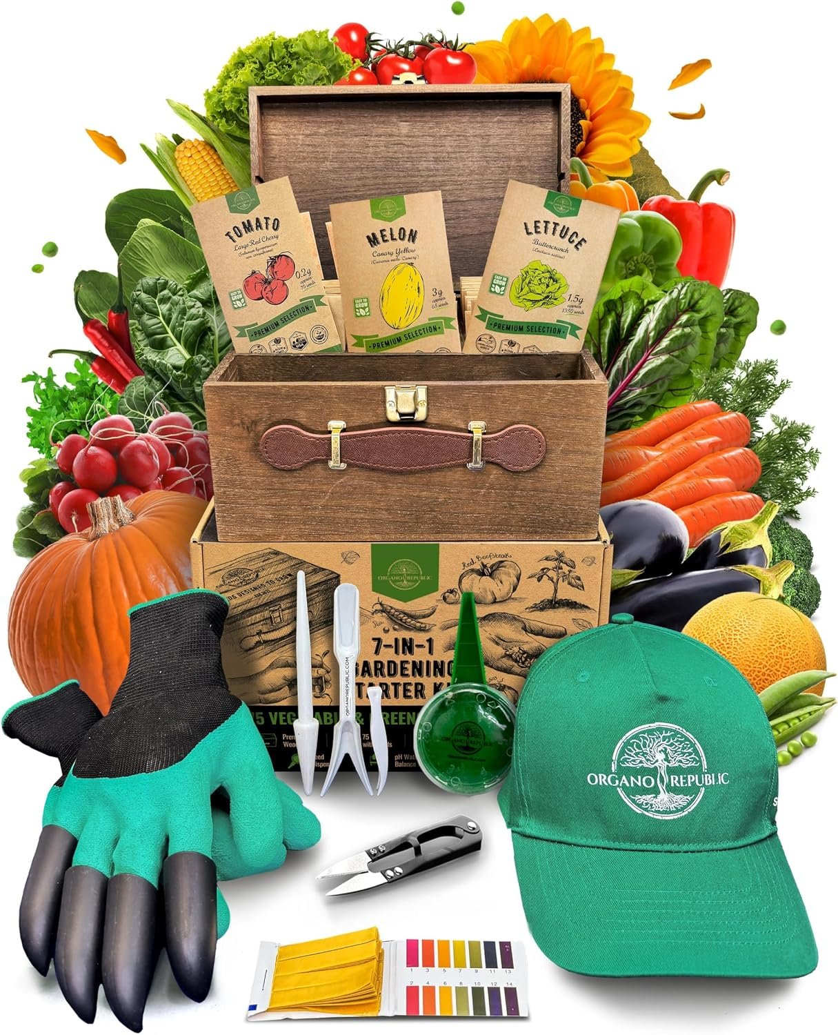 75 Vegetable & Greens Seeds Variety Pack, Garden Seed Starter Kit – Over 44,700 Non-GMO Heirloom Seeds for Planting Vegetables and Greens, Seed Box with Gardening Supplies, Gardening Gifts