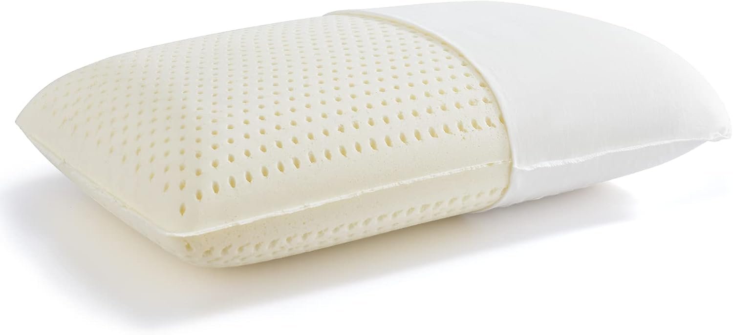 JOTOM 100% Natural Talalay Latex Pillow Sleeping Bed Pillow – Luxury Queen Pillow for Side, Back, and Stomach Sleepers – Removable Breathable Cotton Cover (Queen, Medium 6.2”H)