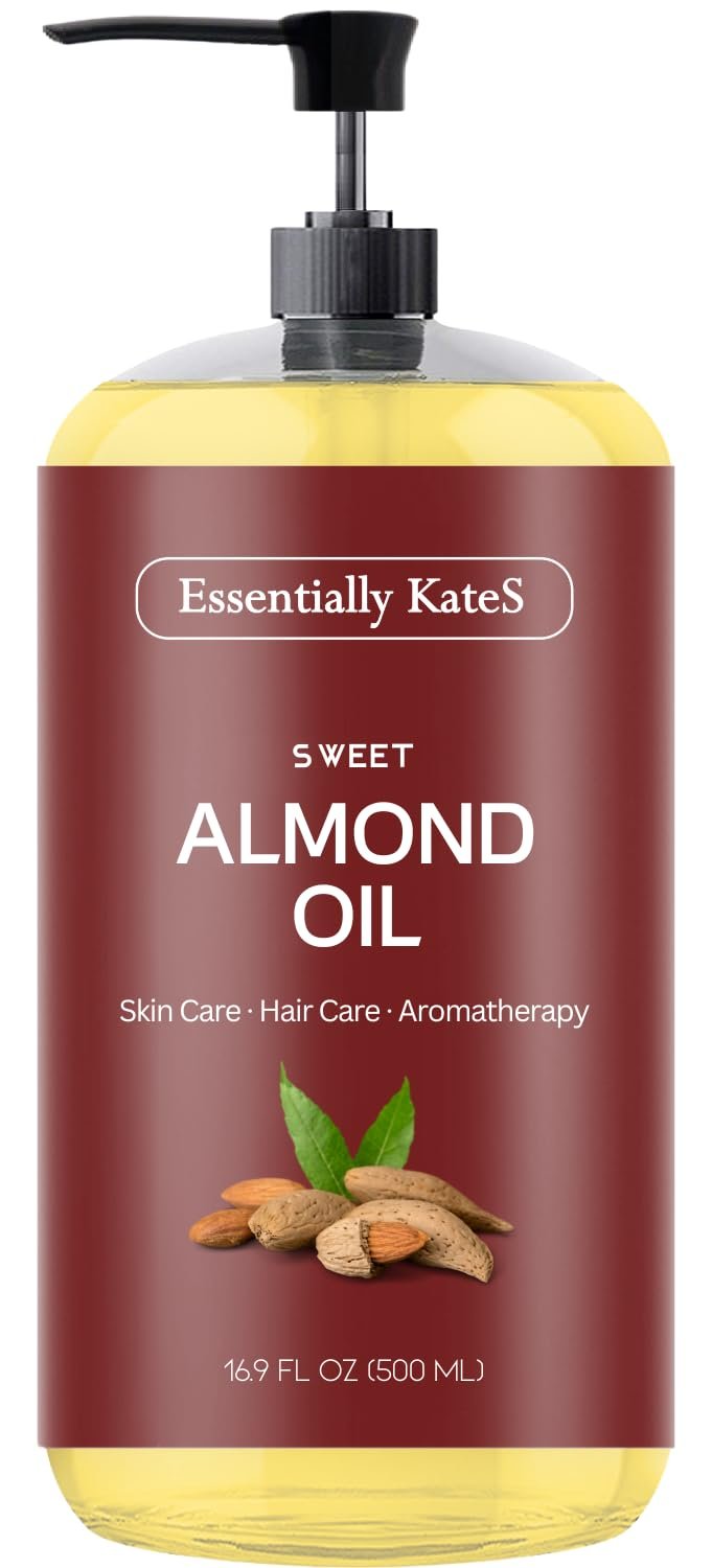 Essentially KateS Sweet Almond Oil 16.9 fl oz – 100% Pure and Natural and Cold Pressed