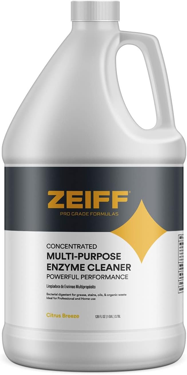 Zeiff Pro-Grade Multi-Purpose Probiotic Enzyme Cleaner – Pet Stain and Odor Remover, Drain Cleaner – Powerful Cleaning & Odor Eliminating Formula For Professional & Home Surfaces – 1 Gallon