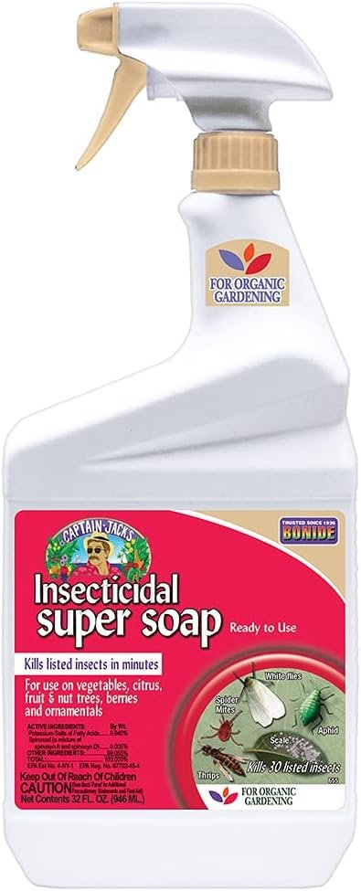 Bonide Captain Jack’s Insecticidal Super Soap, 32 oz Ready-to-Use Spray For Organic Gardening and Outdoor Plants