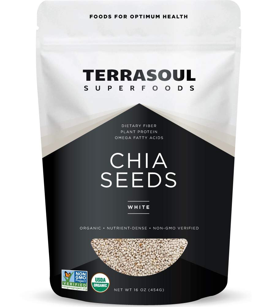 Terrasoul Superfoods Organic White Chia Seeds, 16 Oz – Omega Fats | Fiber | Plant Protein…