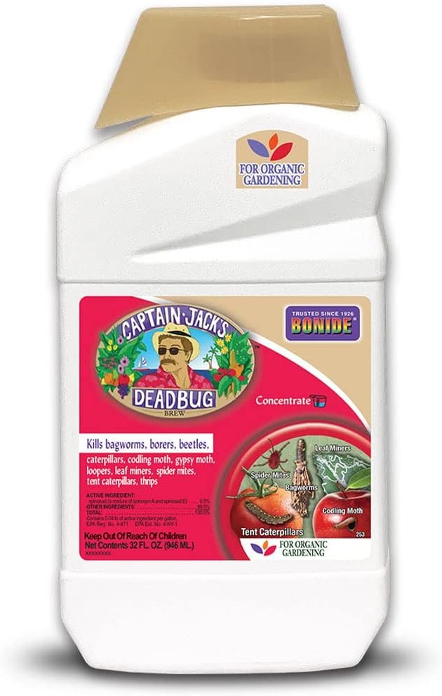 Bonide Captain Jack’s Deadbug Brew, 32 oz Concentrate Outdoor Insecticide and Mite Killer for Organic Gardening, 2 lbs
