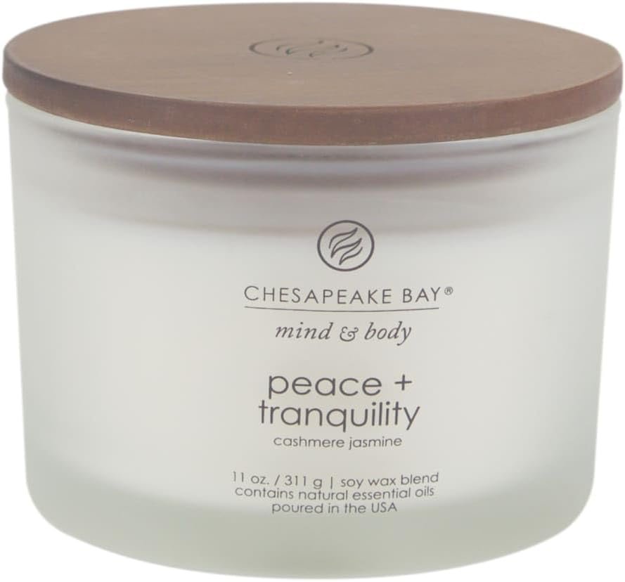 Chesapeake Bay Candle Scented Candle Peace + Tranquility (cashmere jasmine) 3-Wick Coffee Table Jar