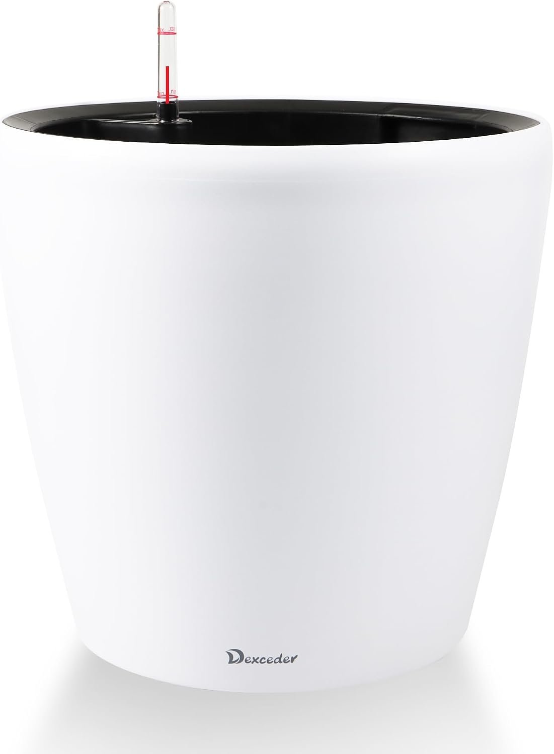 Dexceder 18×17 Self Watering Planter with Wheels (White Matte)