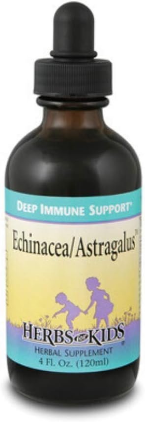 HERBS FOR KIDS Echinacea Astragalus – Organic Echinacea Drops – Wellness Herbs – with Organic Astragalus, Lemon Balm, Peppermint – Ages 1 and Up – Made Without Alcohol – Great Taste – 39 Servings, 4oz