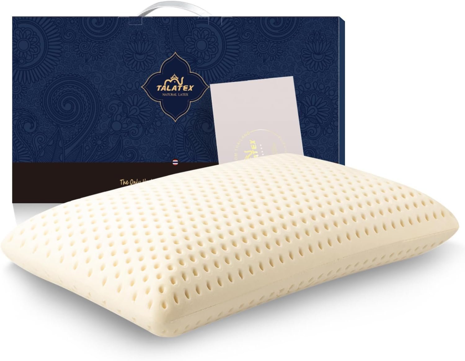 Talatex Premium 100% Natural Talalay Latex Pillow for Side & Back Sleepers