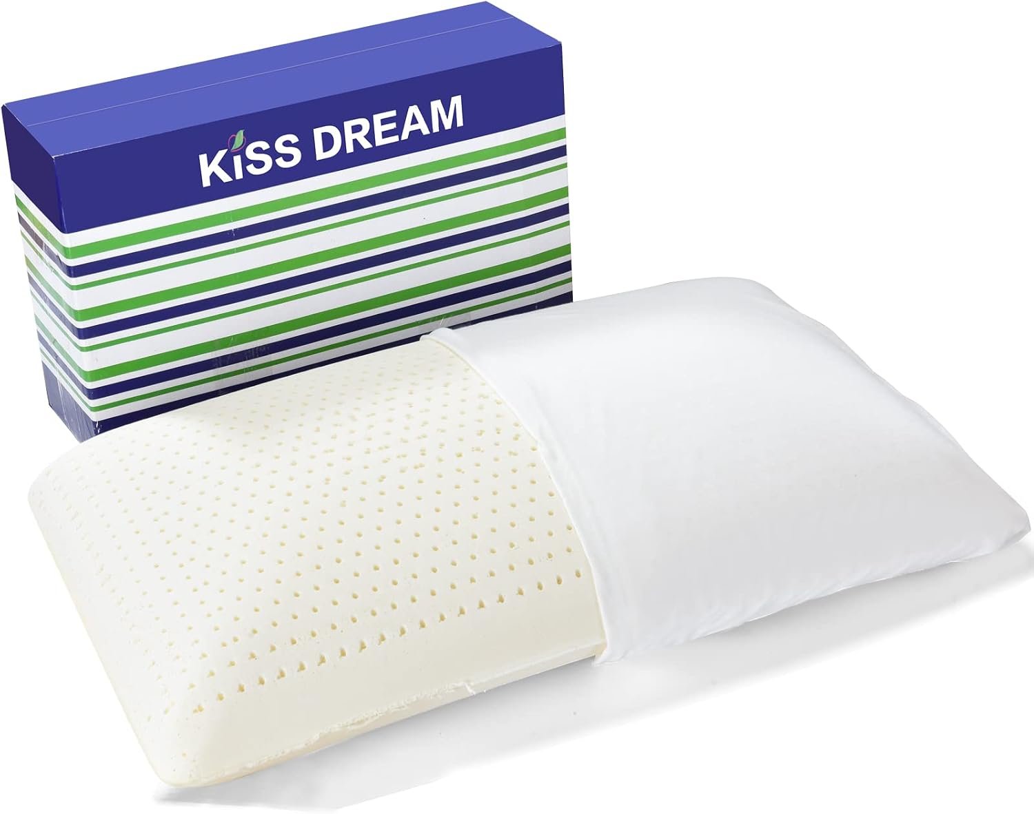 Kiss Dream Natural Talalay Latex Pillow, Medium Firm, Queen Size