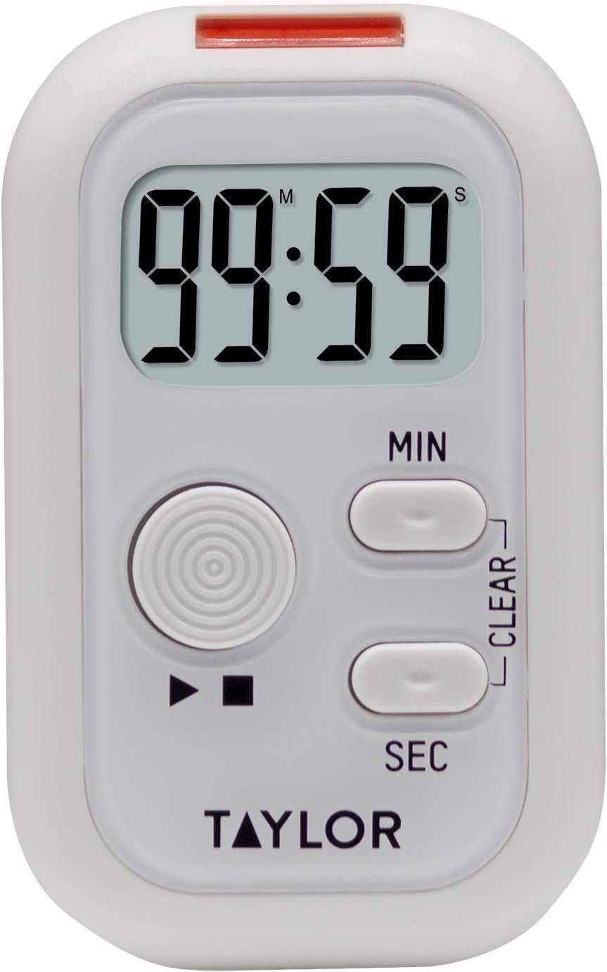 Taylor Multi-Alert (Sound, Light, Vibration) Digital Timer, Standard, White