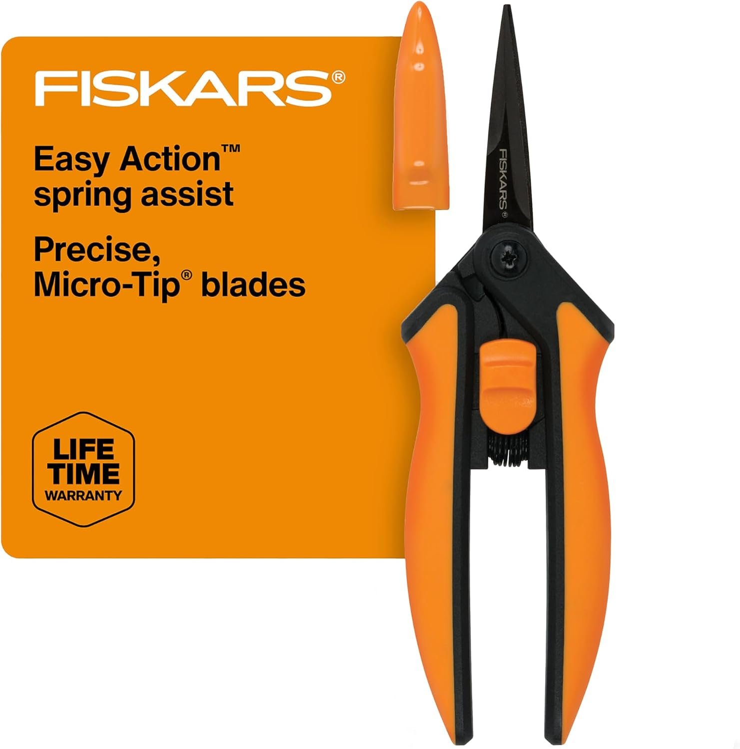 Fiskars 6″ Non-Stick Pruning Snips, Resin-Resistant Garden Scissors