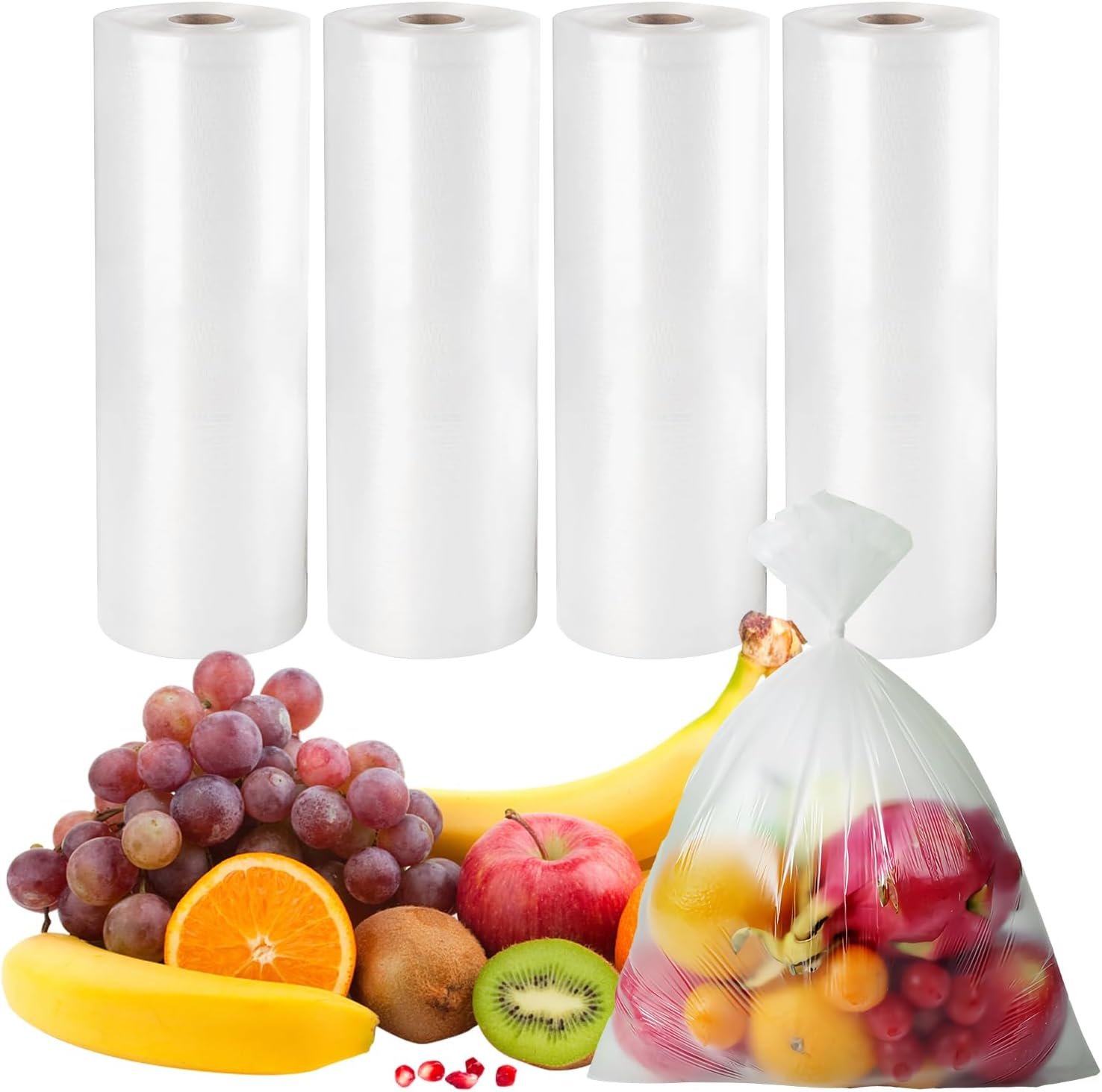 12″ x 16″ Clear Plastic Produce Bag on a Roll, Food Storage Bags