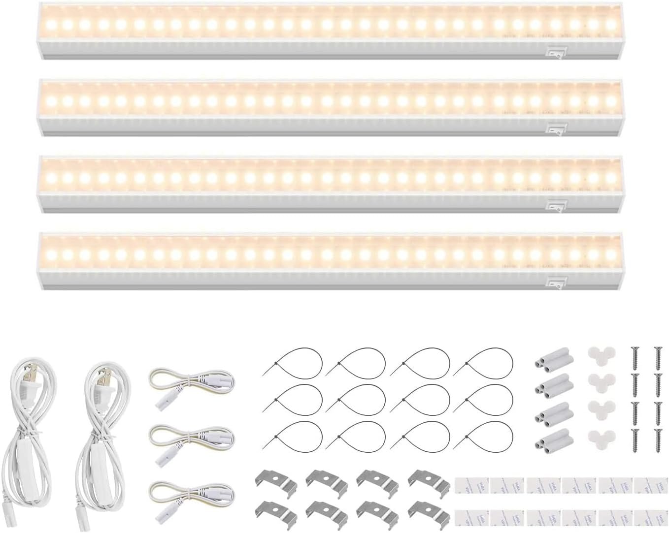Barrina Grow Lights for Indoor Plant, Full Spectrum, T5 1FT Yellow, 4 Packs