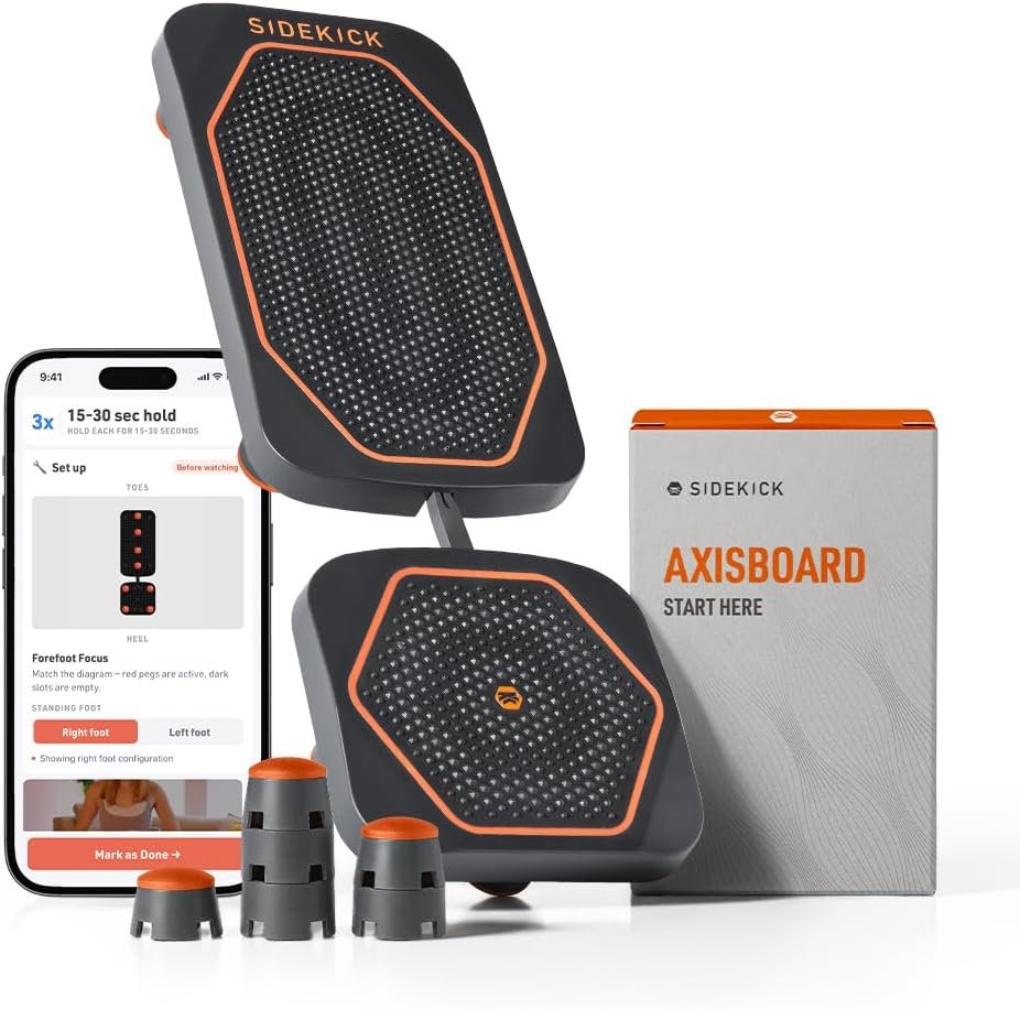 SIDEKICK | AxisBoard Balance Board for Foot & Ankle Rehab | PT Training System with Exercise Programs for Plantar Fasciitis, Achilles Pain & Ankle Sprains | Sidekick App + Guide Included