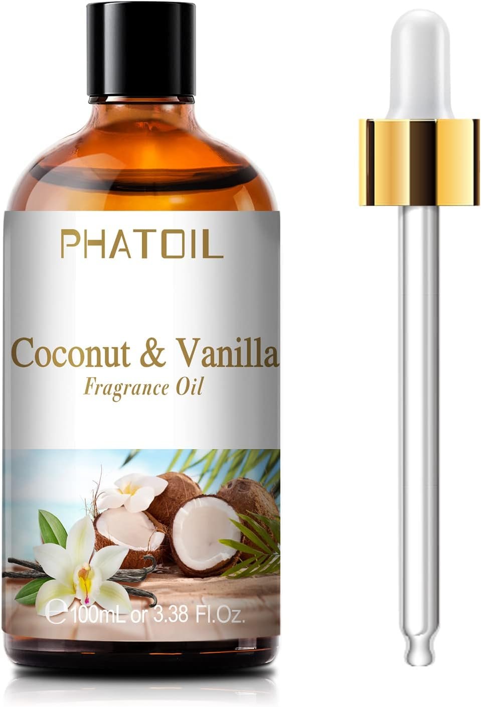 PHATOIL Coconut & Vanilla Fragrance Oil for Diffuser Aromatherapy 3.38FL.OZ