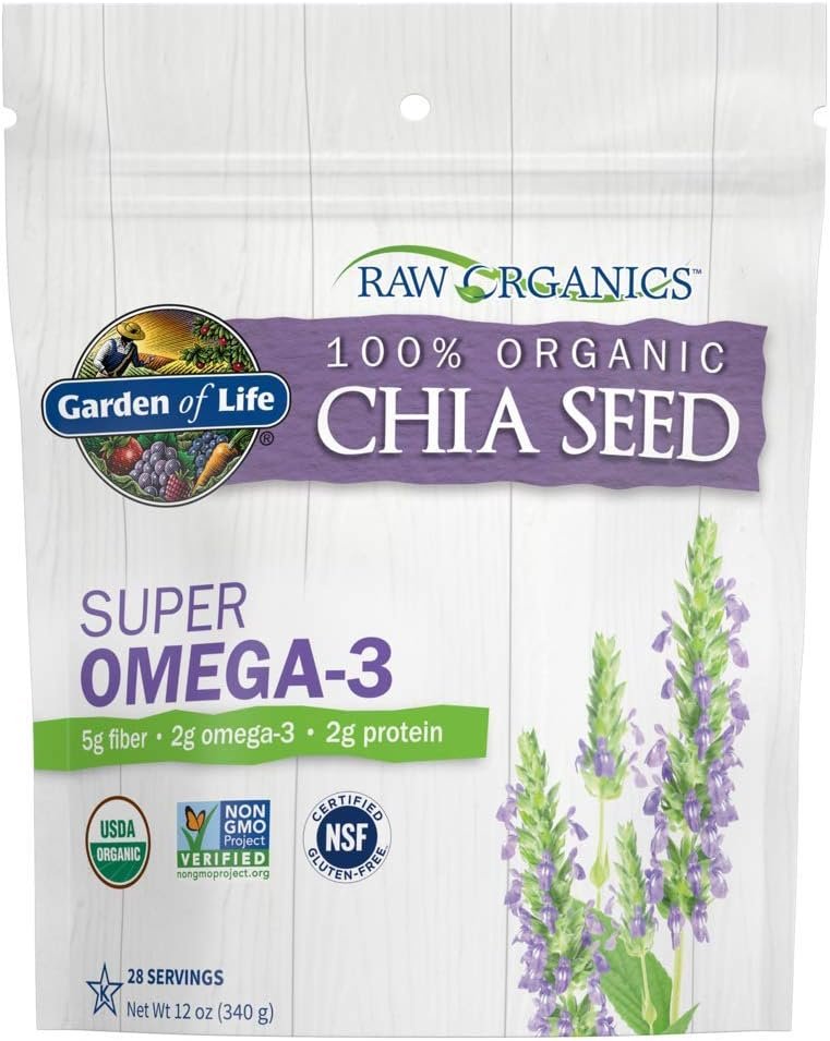 Garden of Life Raw Organics Chia Seeds, Omega 3 Superfood, 28 Servings