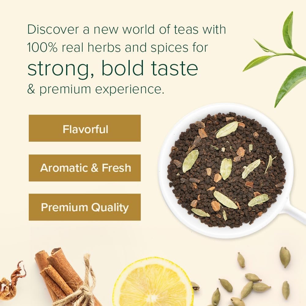 VAHDAM Top 10 Favourites Tea Sampler Set | Loose Leaf Tea (50+ Cups) | Tea Variety Pack with Green, Herbal, Black & Chai Brew | Vacuum Sealed For Freshness | Brew Hot & Col