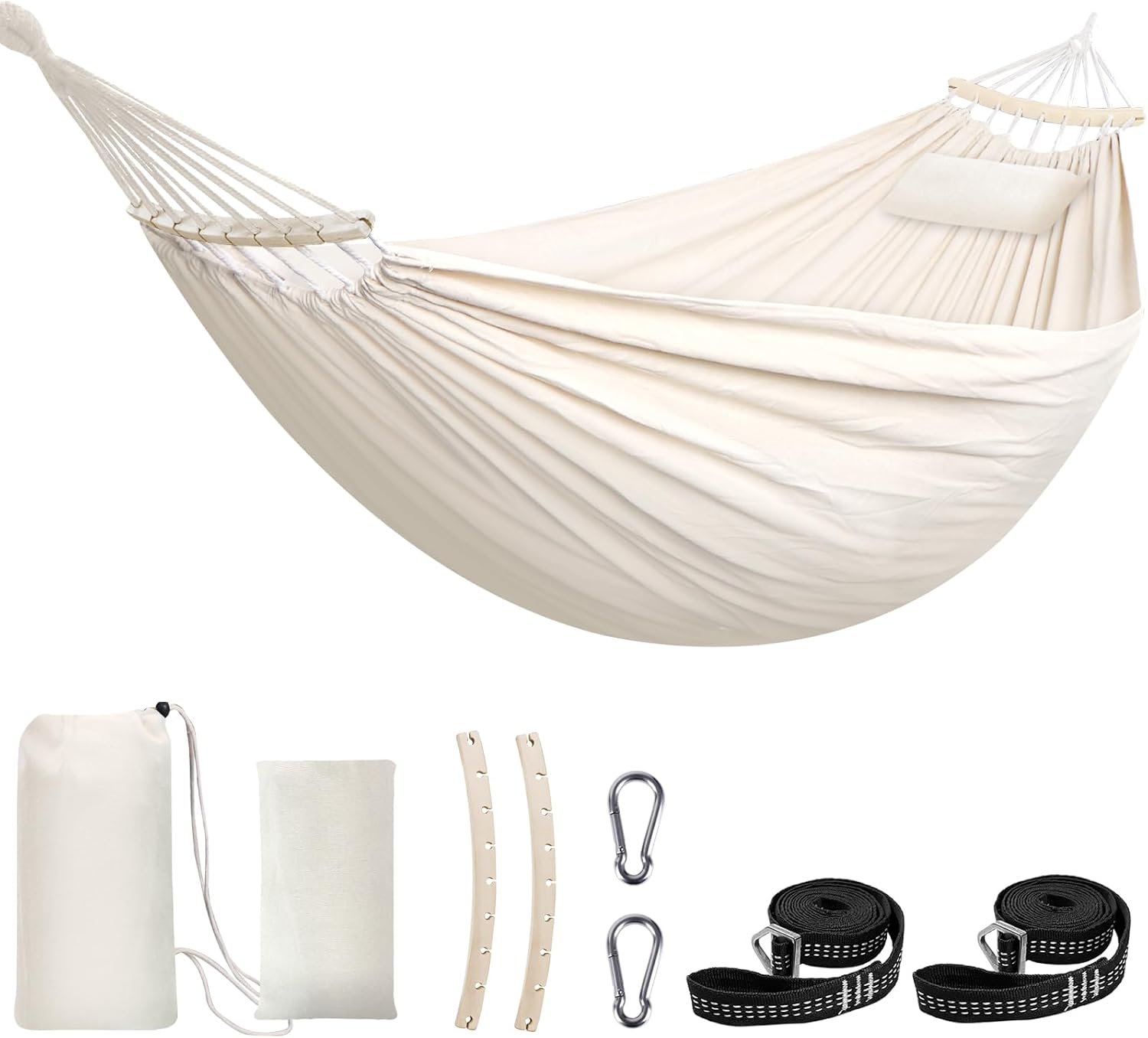 Chihee Cotton Hammock 8.9×4.9ft Holds Up to 660lbs Prevents Side-Tipping