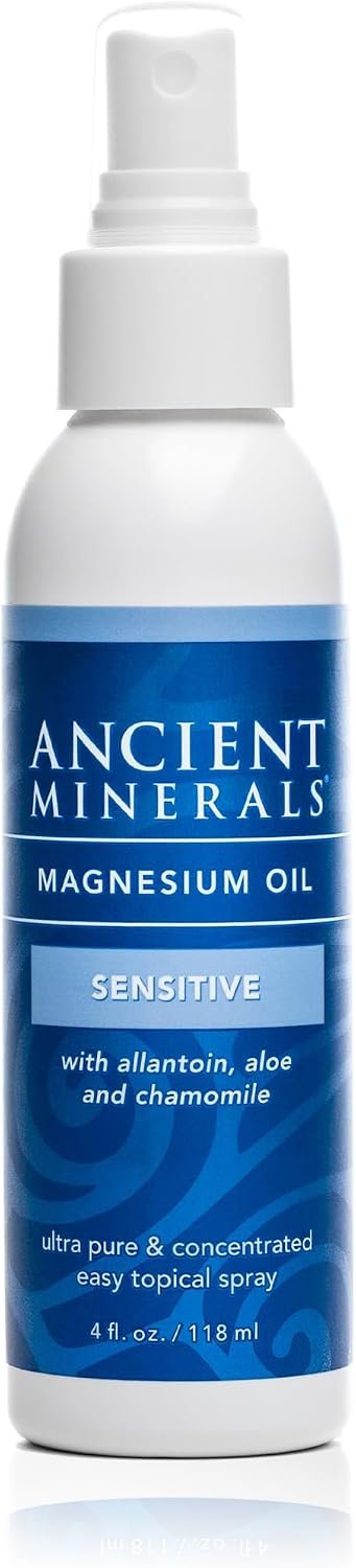 Ancient Minerals Magnesium Oil Spray Sensitive, Aloe & Chamomile, 4oz