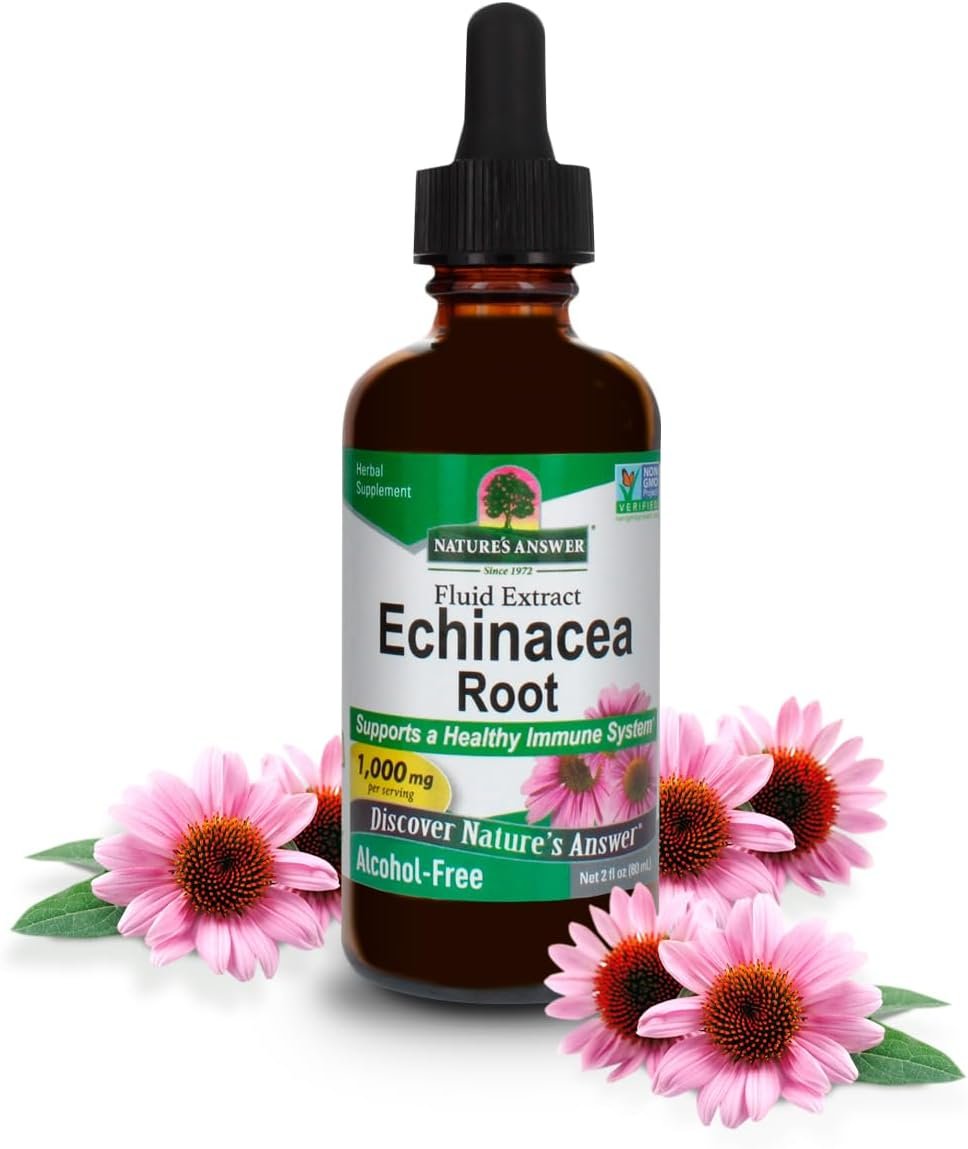 ature’s Answer Echinacea Extract | Supports a Healthy Immune System | Vegan, Gluten-Free, Alcohol-Free, Non-GMO & Kosher Certified | 1oz