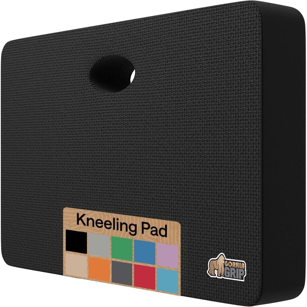 GORILLA GRIP® Extra Thick Foam Kneeling Pad for Gardening, 17.5×11 Black