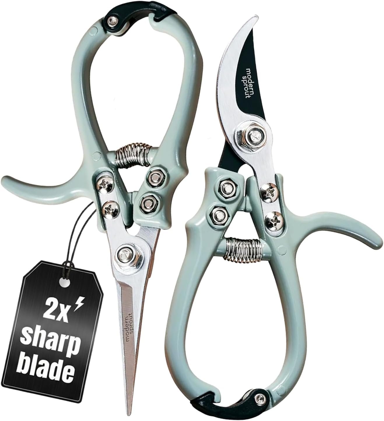 Modern Sprout Hand Pruners+Shears Set w/Blister – Gardening Tools – Sage