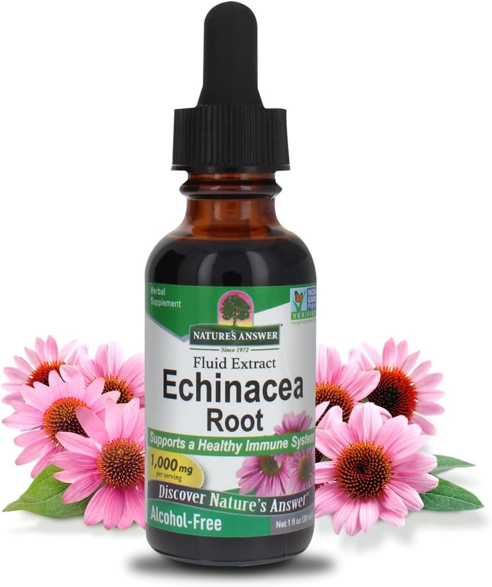 Nature’s Answer Echinacea | Supports a Healthy Immune System | Non-GMO | Alcohol-Free, Gluten-Free, Vegan, Kosher Certified & No Preservatives 1oz