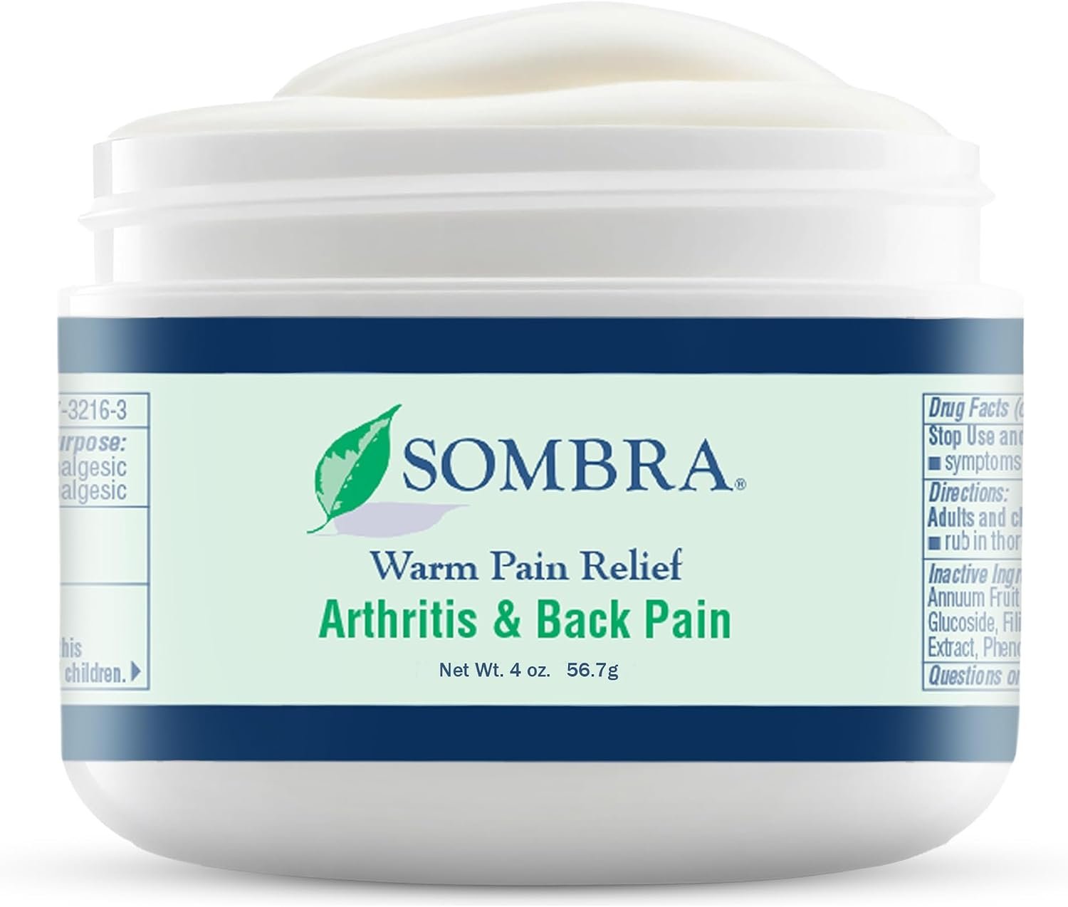 Sombra Warm Pain Relief 4 oz Jar for Arthritis, Back Pain & Pre-Exercise