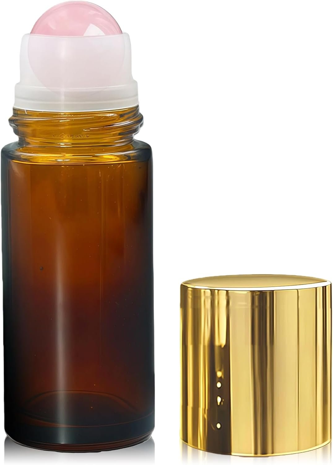 1.7oz Refillable Rose Quartz Roller Bottles for Oils