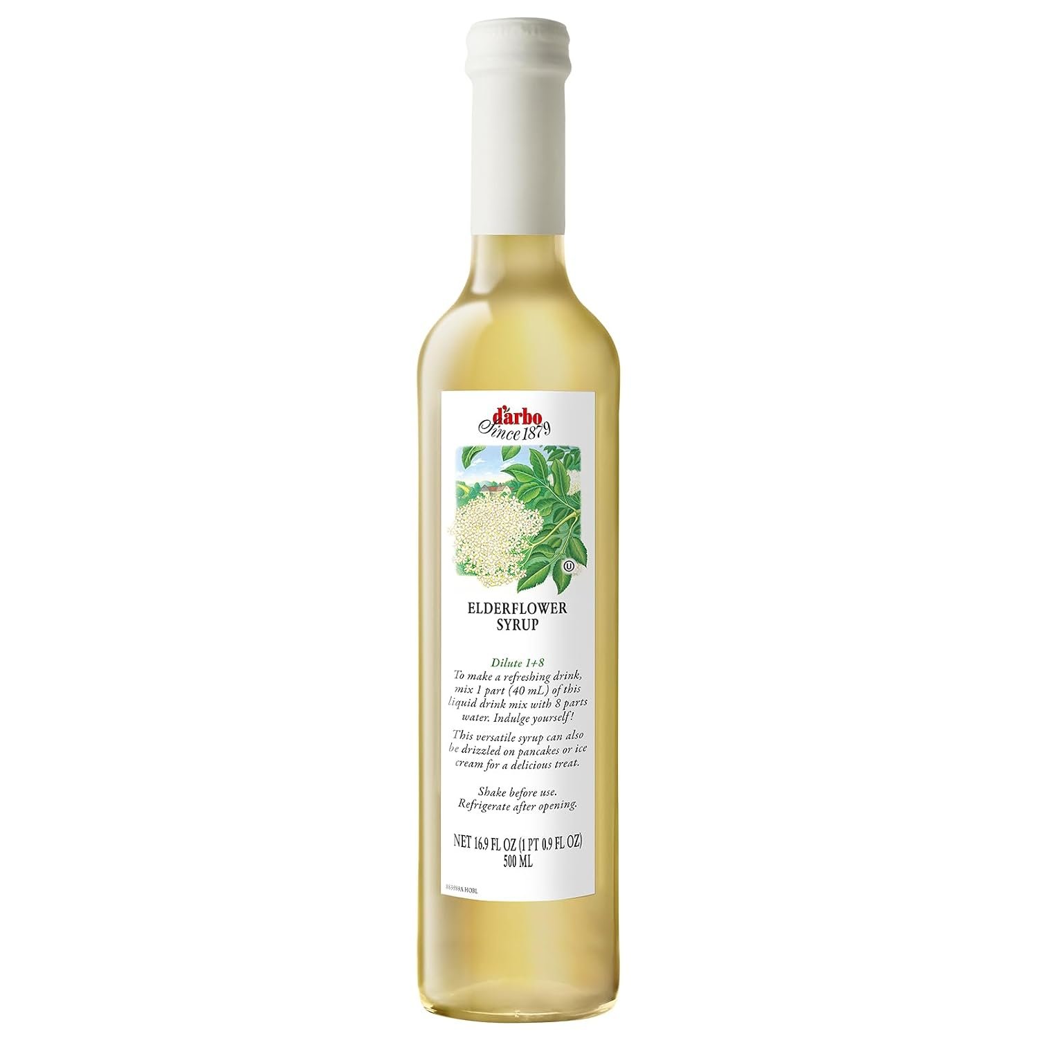 D’arbo All-Natural Elderflower Fruit Syrup, 500ml (16.9oz) | Exquisite Flavor | Endless Possibilities for Enhancing Cocktails, Mocktails, Desserts, or Sauces
