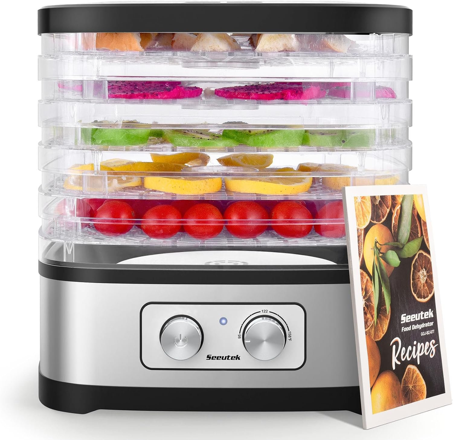 Seeutek Food Dehydrator, 5 BPA-Free Trays, Adjustable Temperature Control