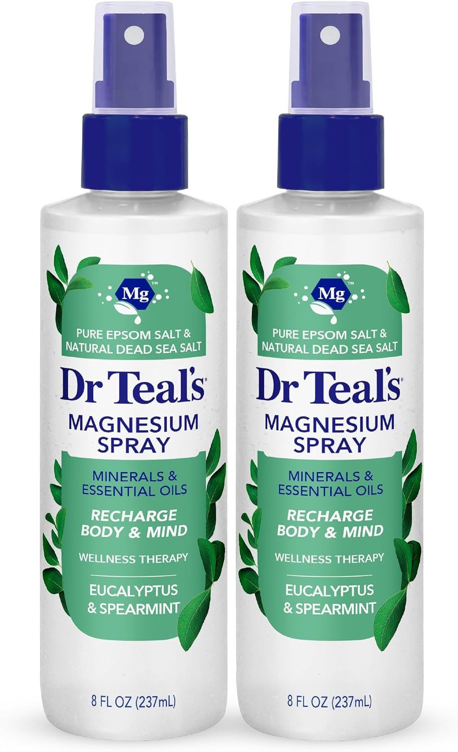 Dr Teal’s Magnesium Eucalyptus Spray with Natural Dead Sea Salt, 8 fl oz (Pack of 2)