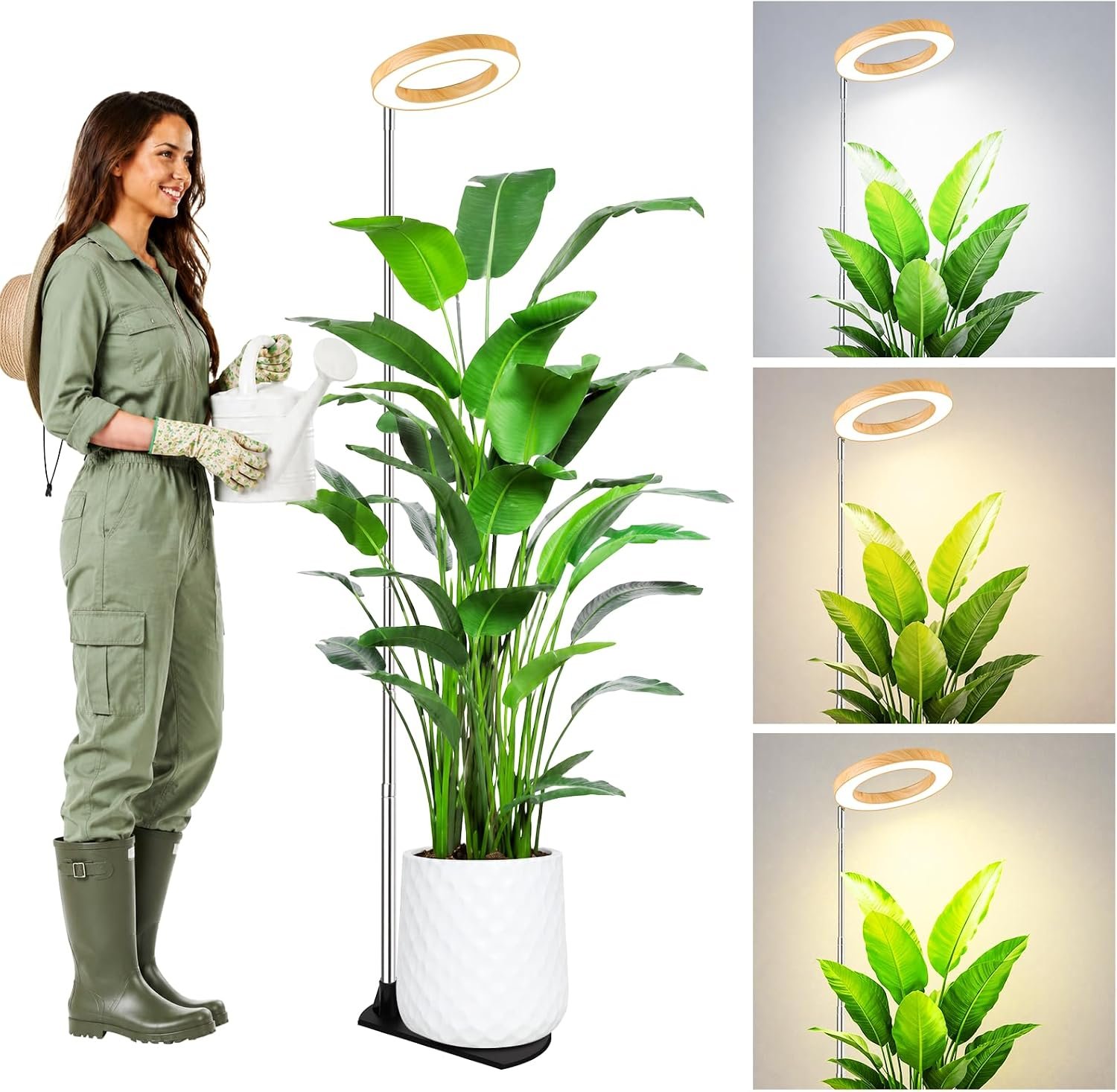 Grow Lights for Indoor Plants, 6.3″ Full Spectrum Plant Light with Base