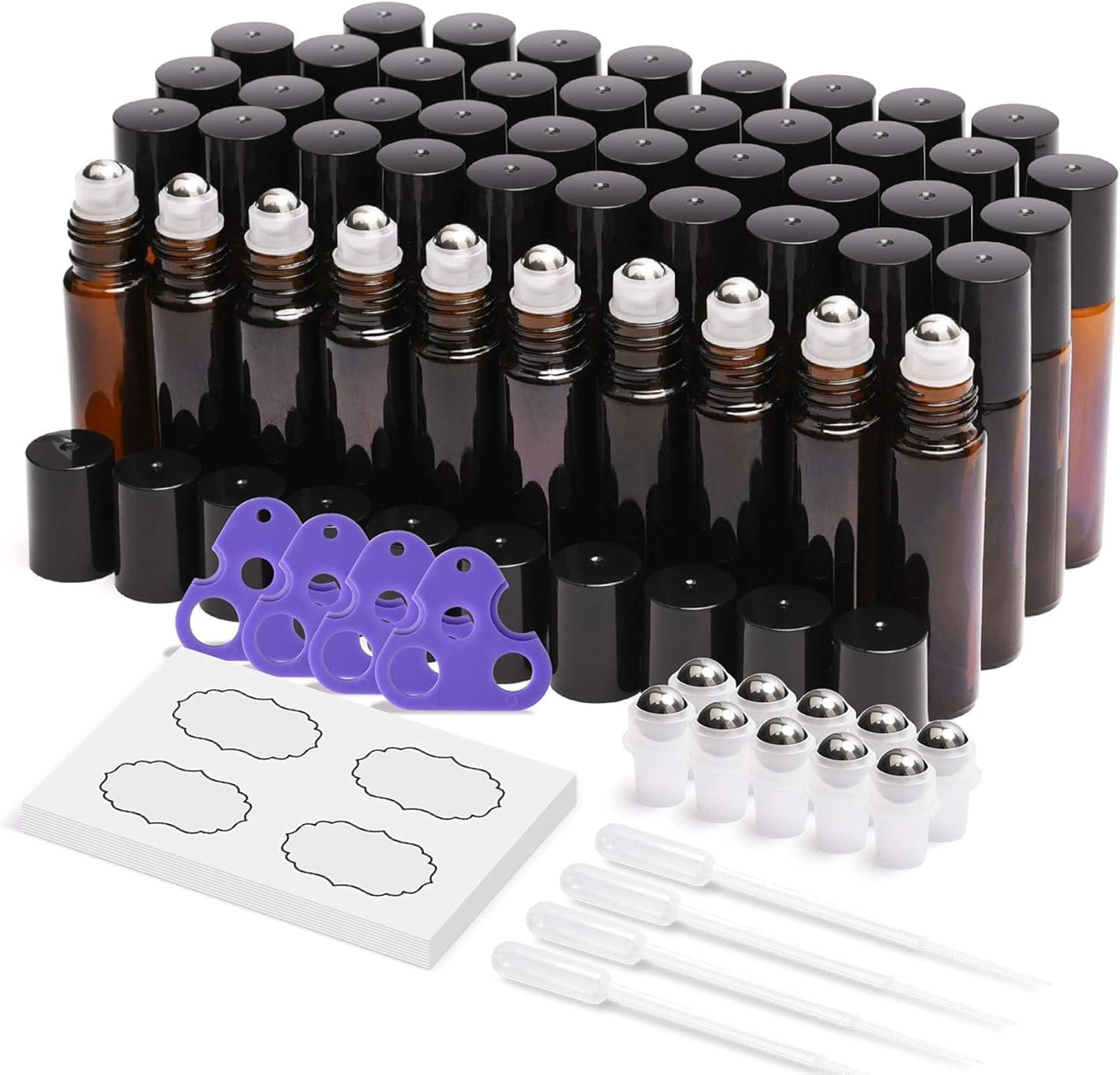 ULG Essential Oil Roller Bottles 10ml, 48-Pack