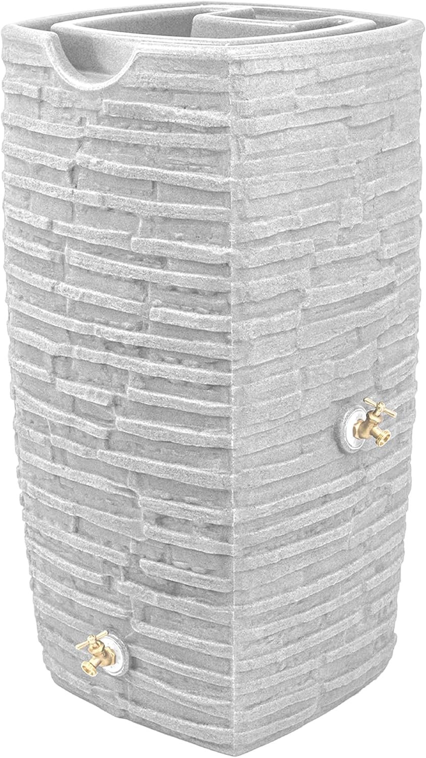 Good Ideas Impressions Riverwalk Rain Water Collection Barrel, 50 Gallon