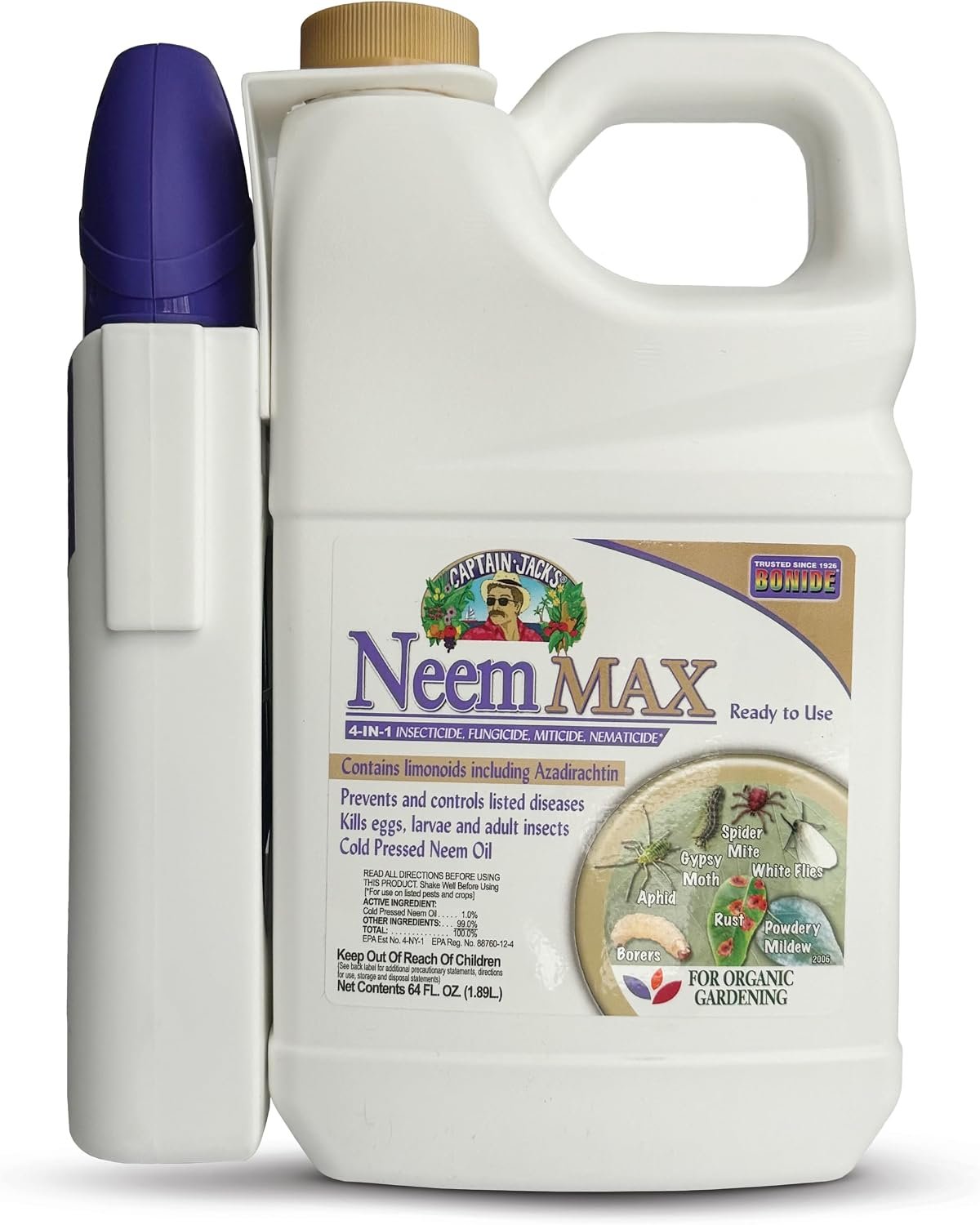 Bonide Captain Jack’s Neem Max Ready-to-Use Spray, 64 oz