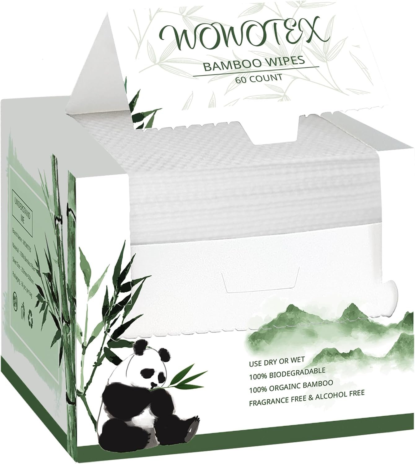 WOWOTEX Bamboo Rayon Disposable Face Towels for Sensitive Skin, Ultra Soft