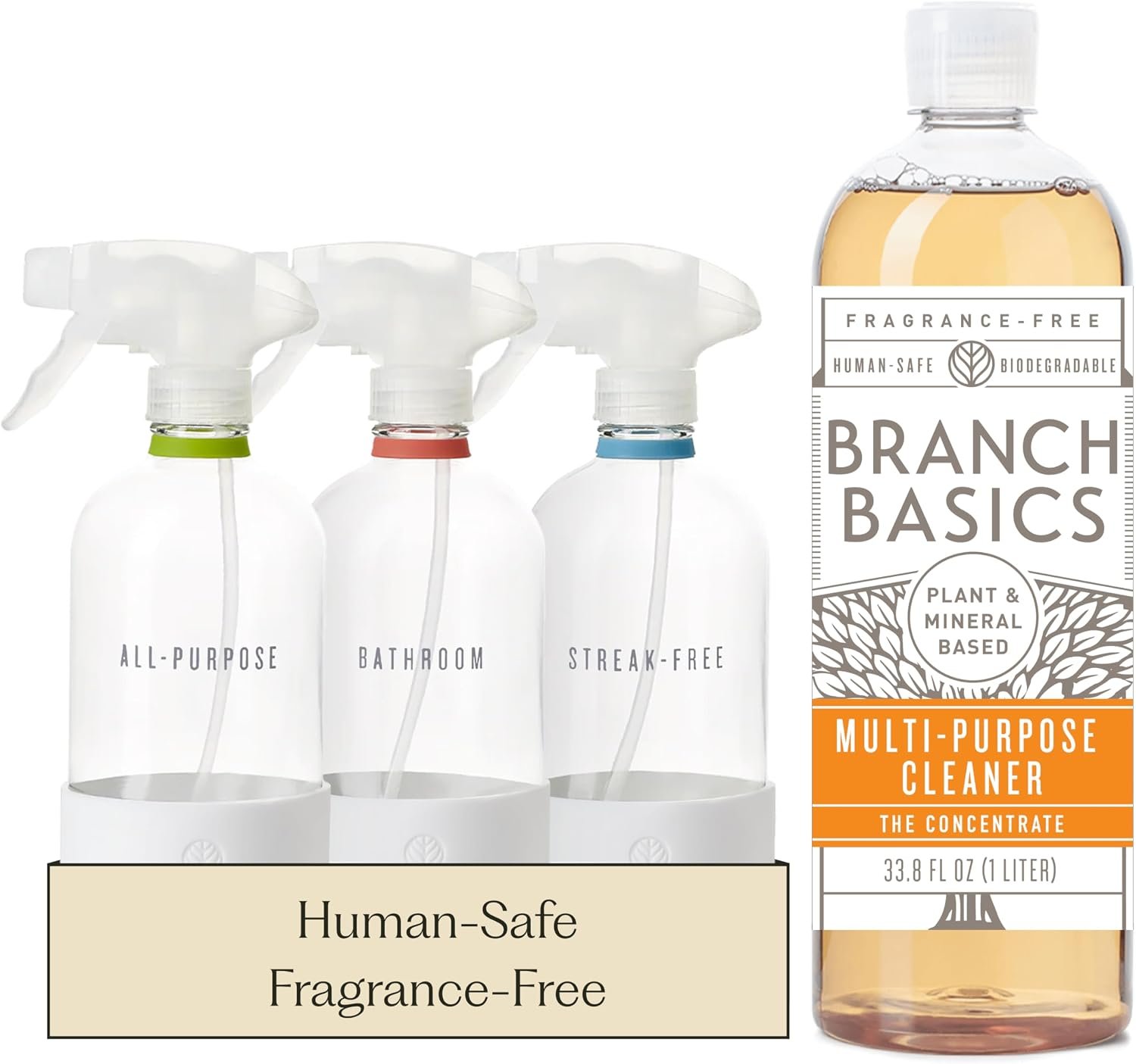Branch Basics Surface Cleaning Kit: 33.8 oz Concentrate, Refillable Bottles