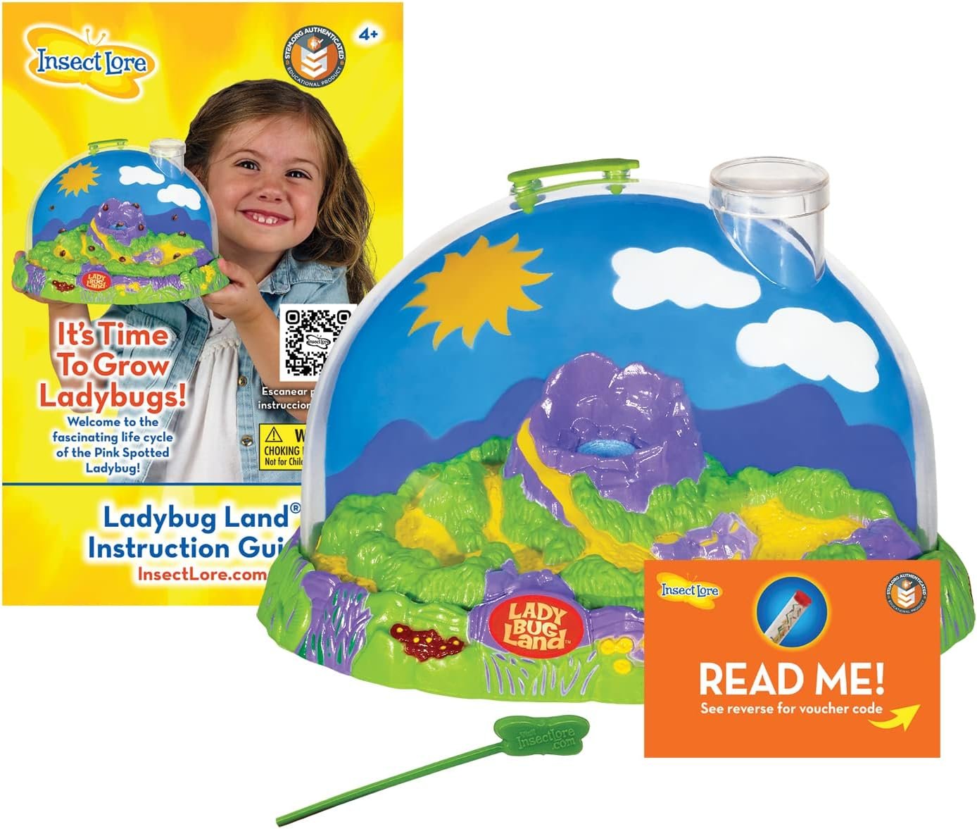 Insect Lore Ladybug Land | Ladybug Growing Kit Habitat | Redeem Voucher For Live Ladybug Larvae