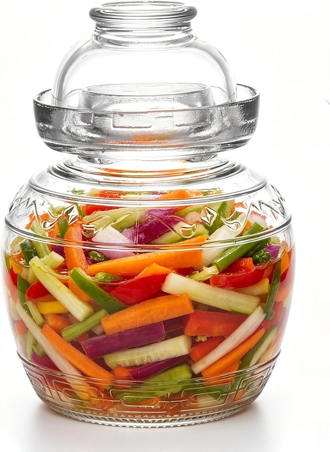 Fermentation Jar, 2.5L Pickle Jar with Water Seal Glass Lid