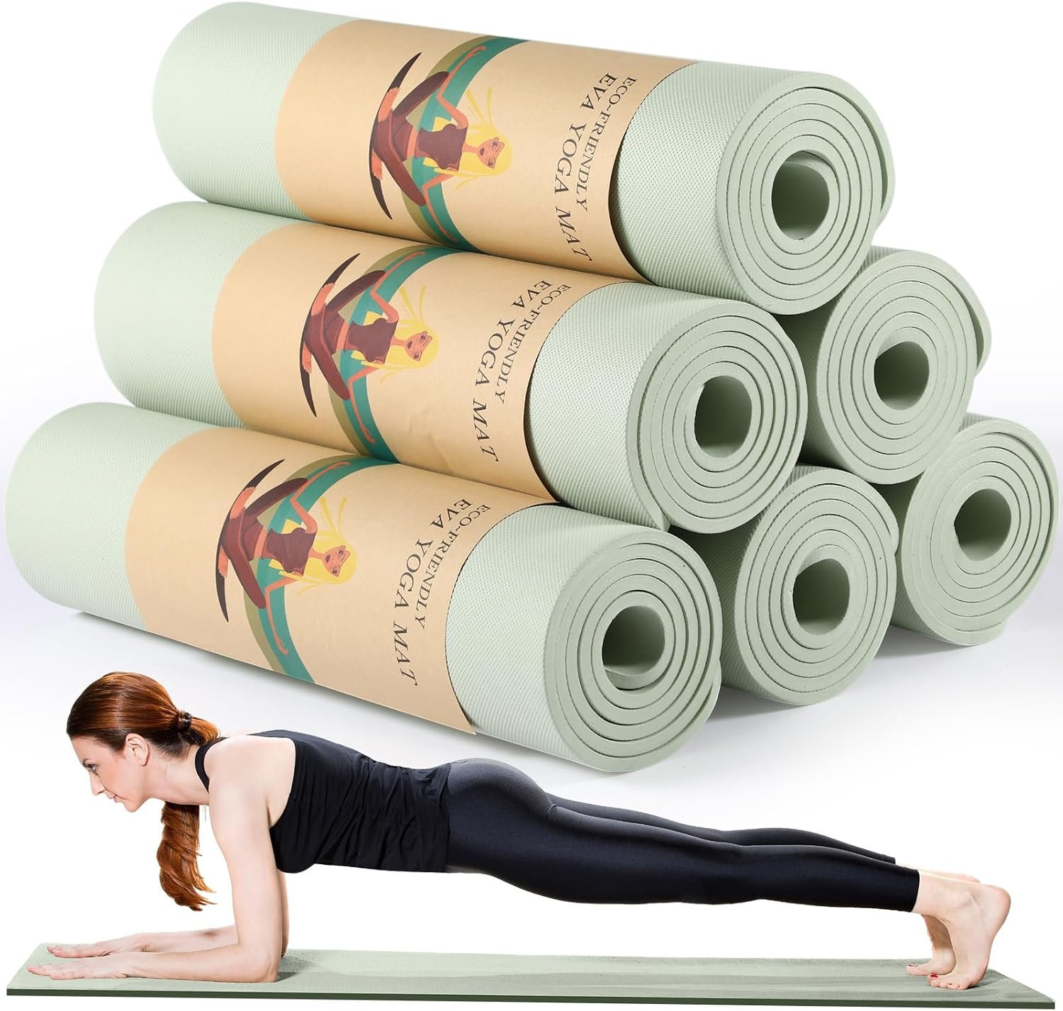 Timgle 6 Pcs 10mm Thick Yoga Mat Bulk 68 x 24 Inches