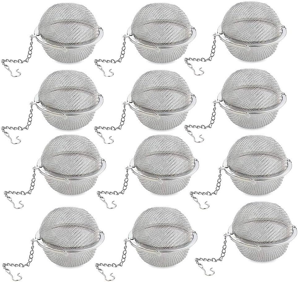 GOLF Tea Infuser,Extra Fine Mesh Tea Cup Filter Silicone Handle Stainless Steel Tea Strainer for Brew Loose Leaf Tea (12Pcs Tea Infuser)